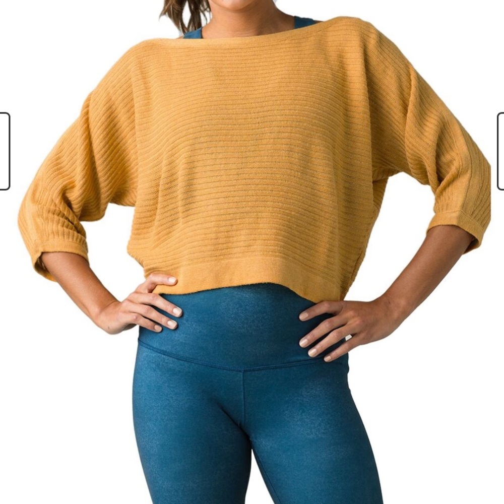 PrAna XS mustard yellow sweater